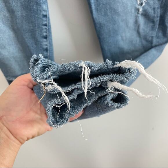 Agolde Women Sophie Ankle Skinny Pentacle Denim Jeans Blue High Waist Distressed - Picture 3 of 10